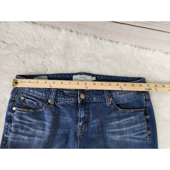 Torrid Women's Skinny We Swear By The fit Stretch Blue Denim Capri Jeans Size 14 - Picture 6 of 8